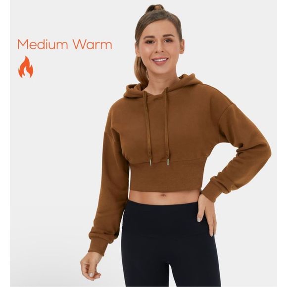 Halara Crop Fleece Sweatshirt Size M - Picture 2 of 11